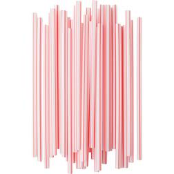 [300] Box of Individually Paper Wrapped Milkshake Straws, Straight 8.25" Long, Sturdy and Disposable Plastic Straws